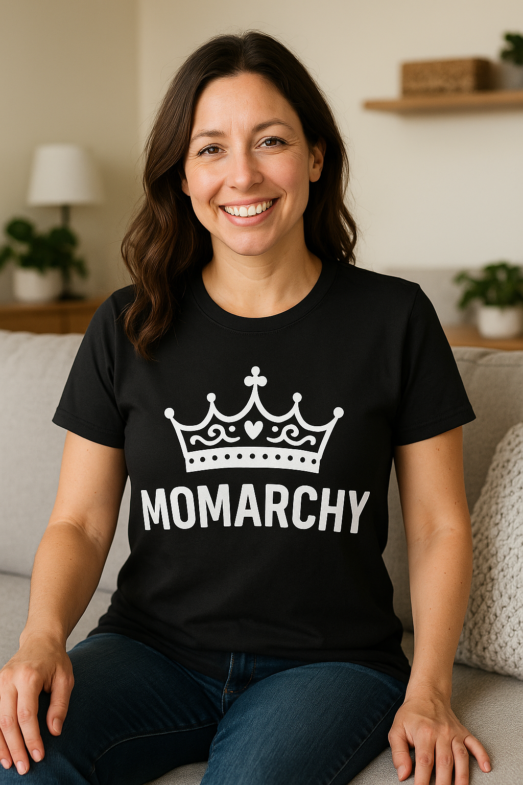 Momarchy Graphic T-Shirt - Funny Mom Shirt with Crown Design - Parenting Humor Tee - NurtureNest Co.