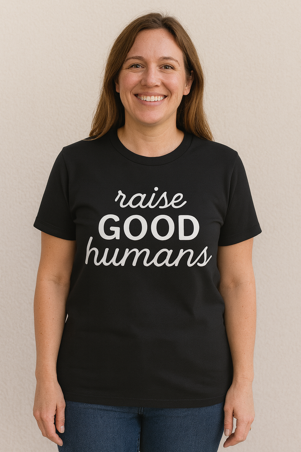 Raise Good Humans Graphic T-Shirt - Positive Parenting Shirt - Mom or Dad Tee