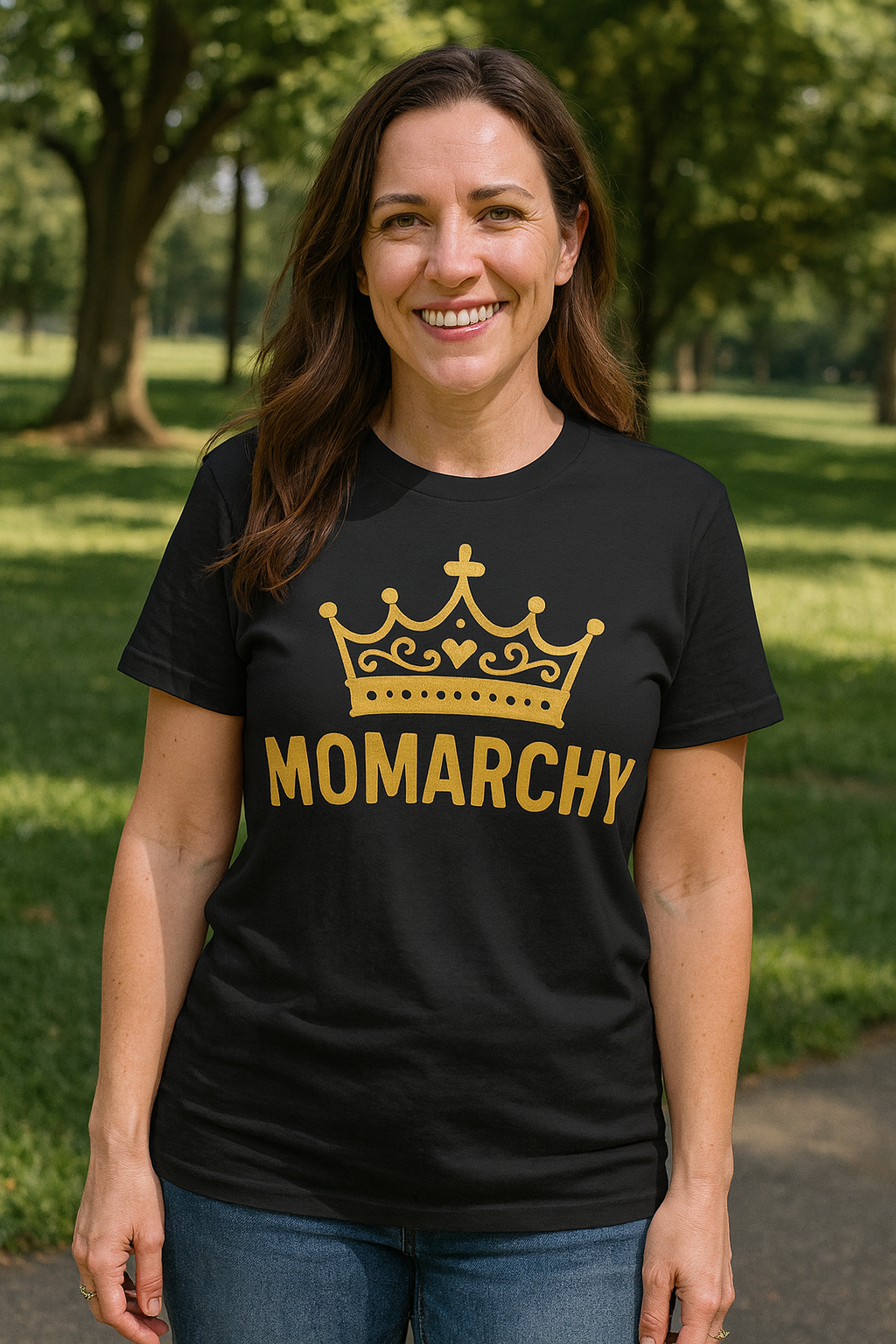 Momarchy Graphic T-Shirt - Funny Mom Shirt with Crown Design - Parenting Humor Tee - NurtureNest Co.
